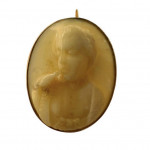 Pair of Regency gold cameo earrings