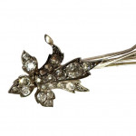 19th century silver and paste en tremblant brooch