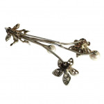 19th century silver and paste en tremblant brooch