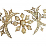 Fine yellow gold seed pearl necklace