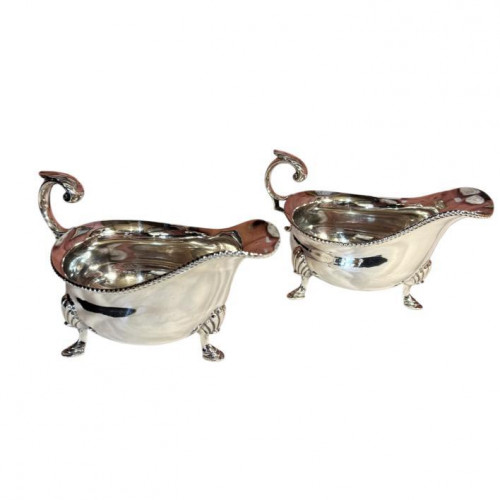 Pair of Victorian gravy boats