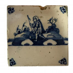 Set of four 17th century Dutch blue and white tiles