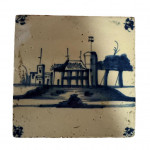 Set of four 17th century Dutch blue and white tiles