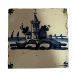 Set of four 17th century Dutch blue and white tiles