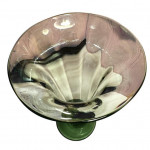 Hand blown green glass vase