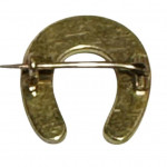 Victorian 18ct yellow gold and pearl horseshoe brooch