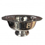 Large ornate silver plater punch bowl