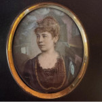 Ebony framed portrait miniature of a lady