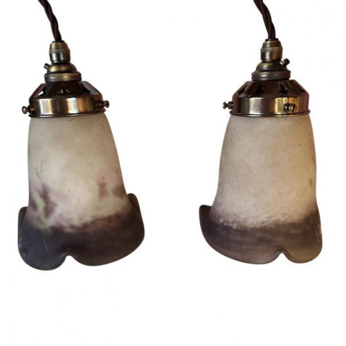 Pair of Muller Frères lamp shades