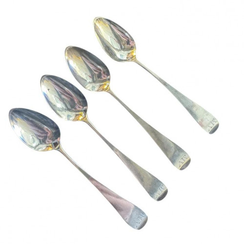 Set of four Dorothy Langlands silver tea spoons