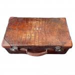 A Fine 19th Century Crocodile Skin Suitcase