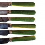 Early Victorian green bone handled knives