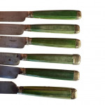 Early 19th century green bone handled knives