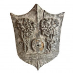 French chateau carved wooden armourial