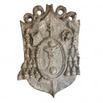 French chateau carved wooden armourial
