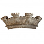 French chateau carved wooden armourial
