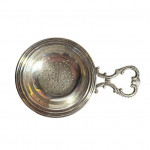 19th century silver plate wine strainer