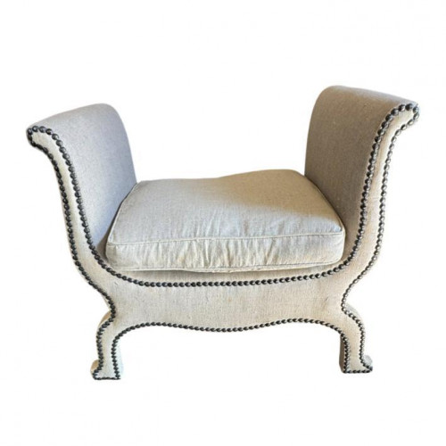 French style upholstered stool