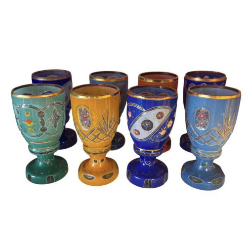 19th century Bohemian glass goblets