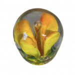Hand blown flower paperweight