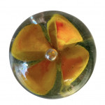 Hand blown flower paperweight