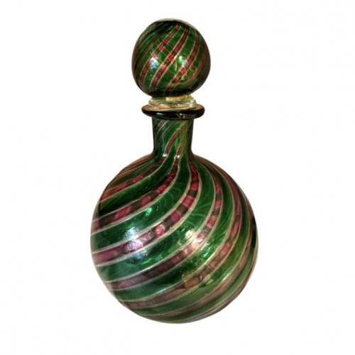 Venetian candy cane rose water bottle