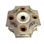 Rouen tin glazed faience inkwell