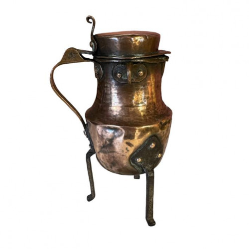 French folk art copper coquemar