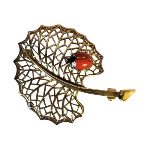 Cartier Paris (attrib.) 18ct gold leaf brooch