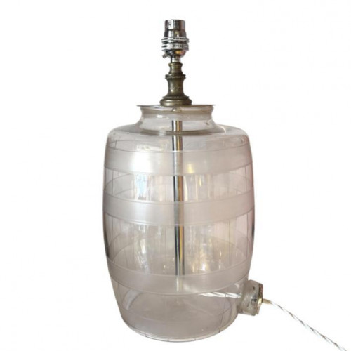 Glass brandy barrel table lamp