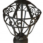 Iron urn-form table lamps.