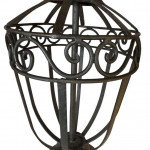 Iron urn-form table lamps.
