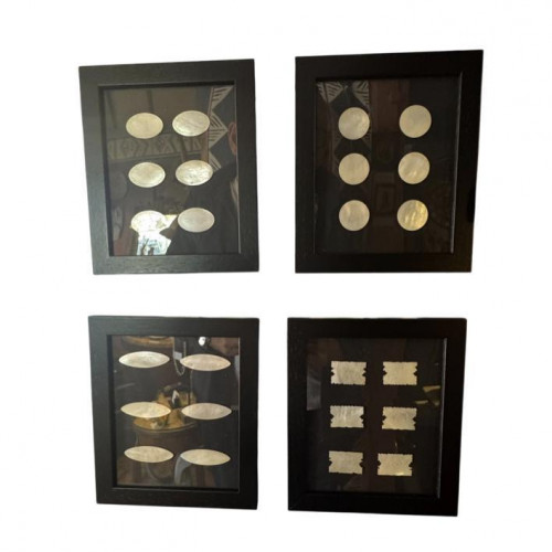Framed mother of pearl gaming counters