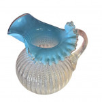 Victorian opalescent swirl glass jug