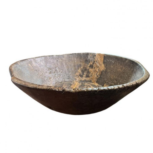 Large wooden dairy bowl
