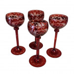 Bohemian ruby glass liqueur set