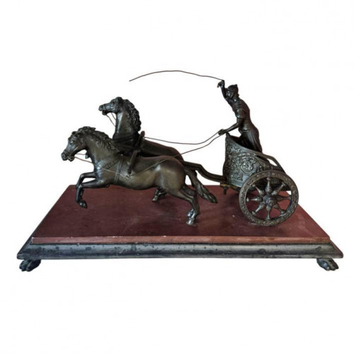 Bronzed spelter charioteer
