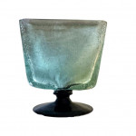 Three crackle glass cocktail stick vases
