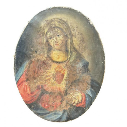 Oval portrait of the Virgin Mary