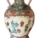 Japanese Kutani porcelain vase lamp