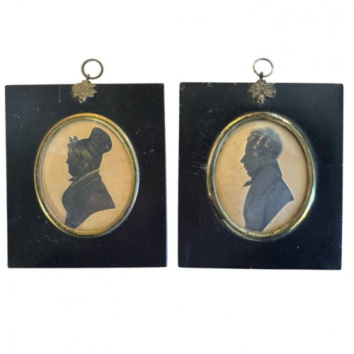 Pair of George III silhouette portraits