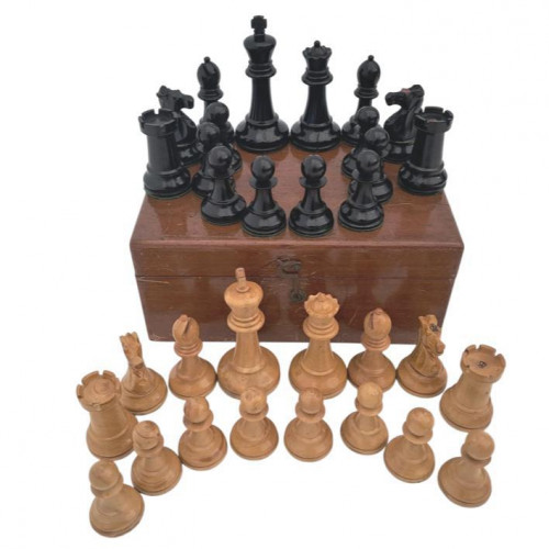Victorian weighted Staunton chess set