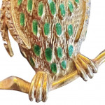 Italian 18ct Gold, Diamond & Enamel Cockatoo Brooch, c.1960