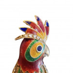 Italian 18ct Gold, Diamond & Enamel Cockatoo Brooch, c.1960