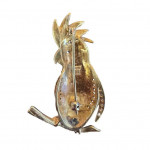 Italian 18ct Gold, Diamond & Enamel Cockatoo Brooch, c.1960