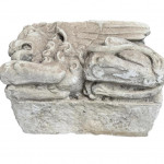Matched pair of 19th-century Gothic Revival carved limestone winged-beast corbels