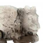 Matched pair of 19th-century Gothic Revival carved limestone winged-beast corbels