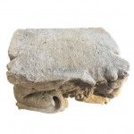 Matched pair of 19th-century Gothic Revival carved limestone winged-beast corbels