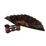Asprey & Co tortoiseshell opera glasses and fan