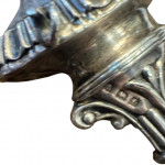 A Victorian silver and mother of pearl child's rattle and teething ring.